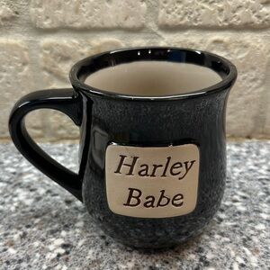 Black “Harley Babe” Pottery Mug
